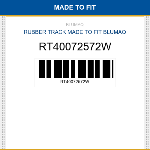 RT40072572W Rubber track Made to fit for VARIOS