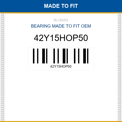 42Y15HOP50 Bearing Made to fit for KOMATSU
