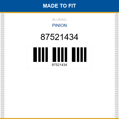 87521434 Pinion Made to fit for CASE