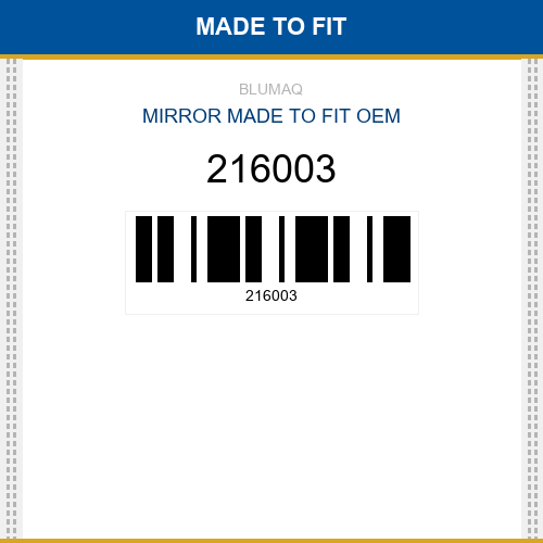 216003 Mirror Made to fit for BELL