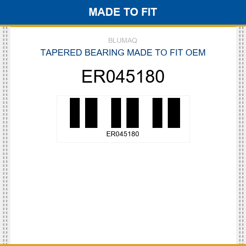 ER045180 Tapered bearing Made to fit for JOHN DEERE