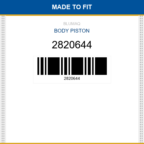 2820644 Body piston Made to fit