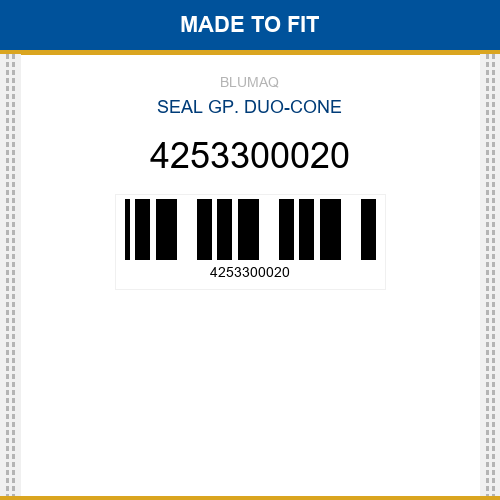 4253300020 Seal gp. duo-cone Made to fit for KOMATSU