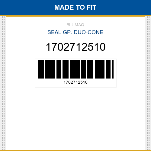 1702712510 Seal gp. duo-cone Made to fit for KOMATSU