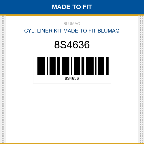 8S4636 Cyl. liner kit Made to fit for CATERPILLAR