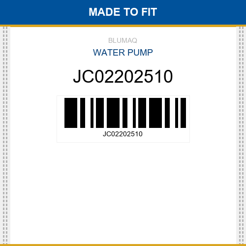 JC02202510 Water pump Made to fit for JCB