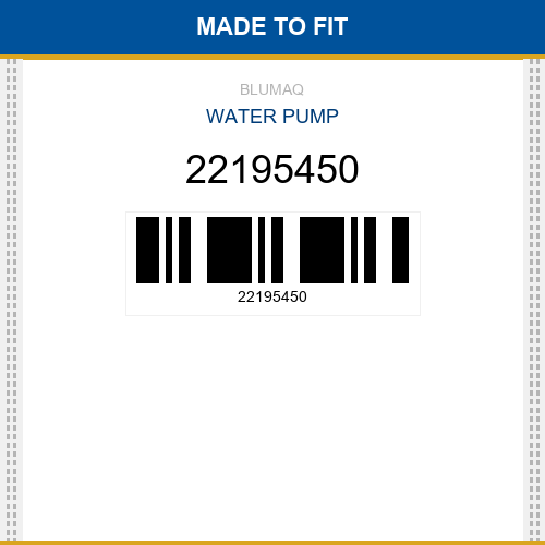22195450 Water pump Made to fit for VOLVO