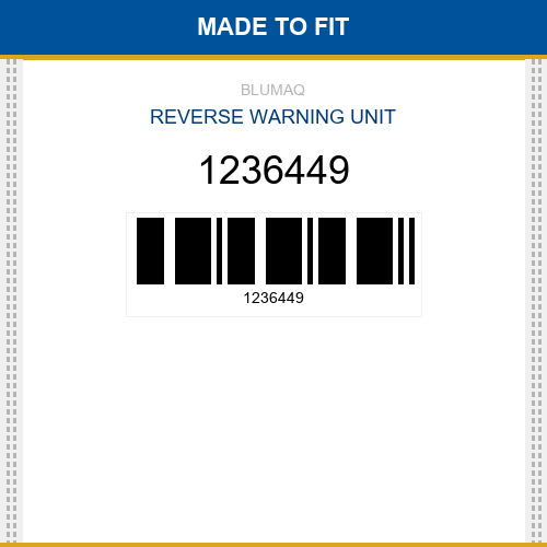 1236449 Reverse warning unit Made to fit