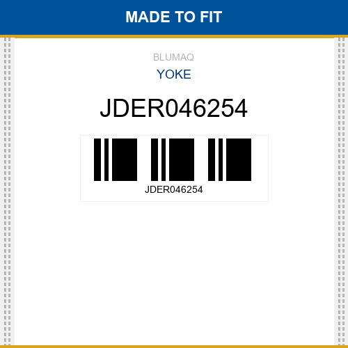 JDER046254 Yoke Made to fit for JOHN DEERE