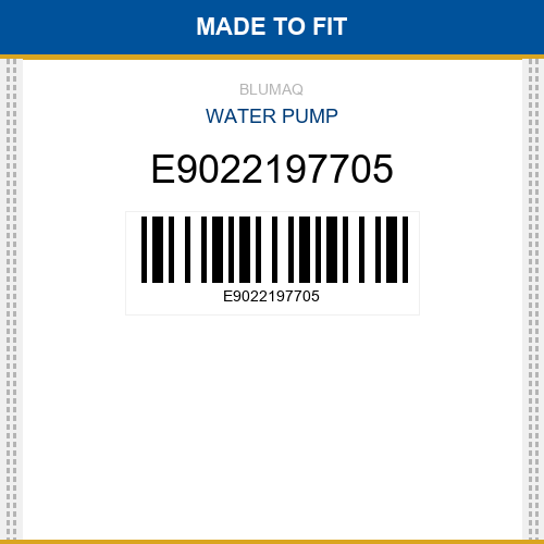 E9022197705 Water pump Made to fit for VOLVO