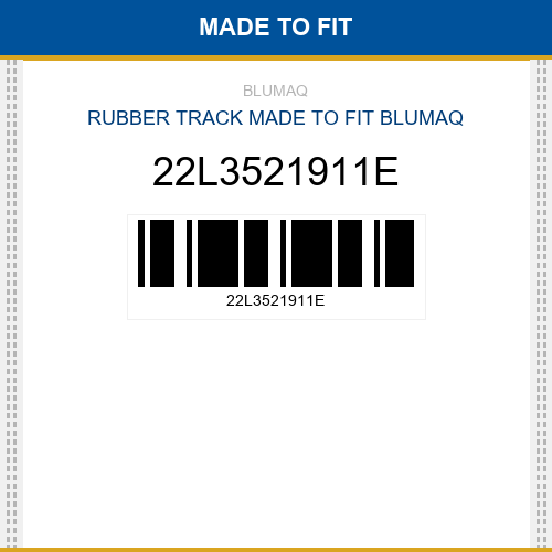 22L3521911E Rubber track Made to fit for KOMATSU