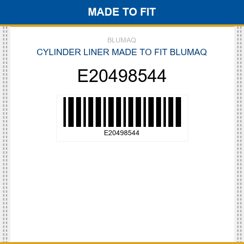E20498544 Cylinder liner Made to fit for VOLVO