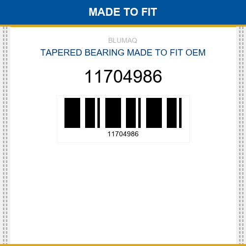 11704986 Tapered bearing Made to fit for VOLVO