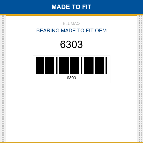6303 Bearing Made to fit for VARIOS