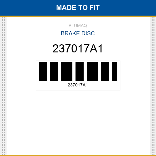 237017A1 Brake disc Made to fit for CASE