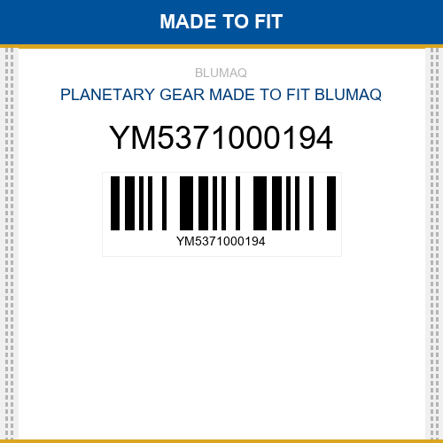 YM5371000194 Planetary gear Made to fit for YANMAR
