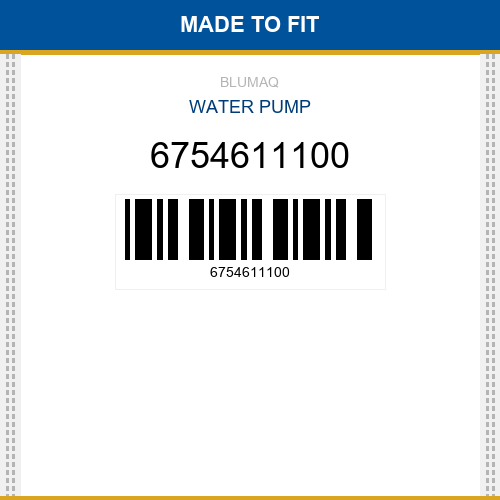6754611100 Water pump Made to fit for KOMATSU