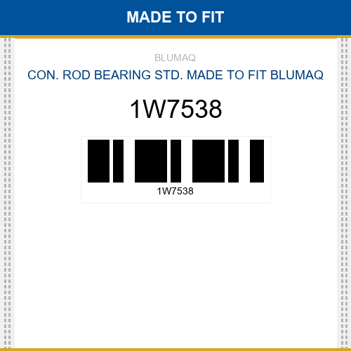 1W7538 Con. rod bearing std. Made to fit for CATERPILLAR