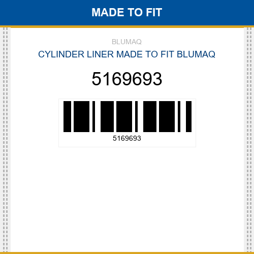 5169693 Cylinder liner Made to fit for CATERPILLAR