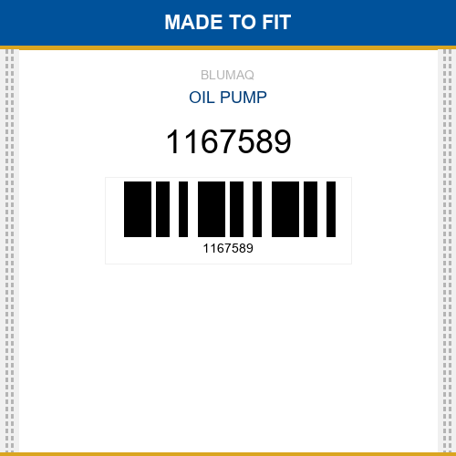 1167589 Oil pump Made to fit