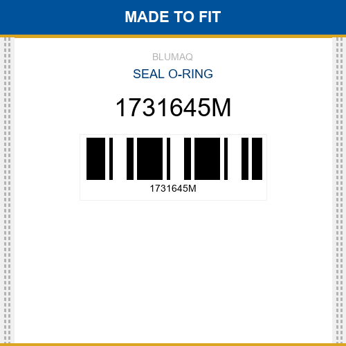 1731645M Seal o-ring Made to fit for KOMATSU