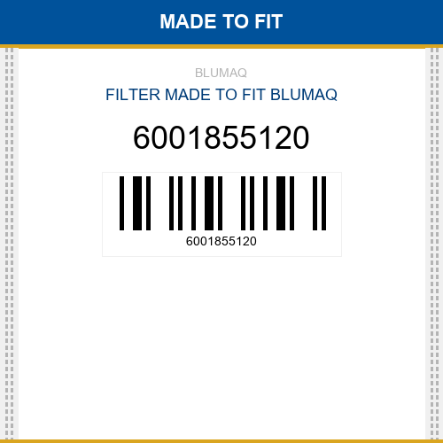 6001855120 Filter Made to fit for KOMATSU