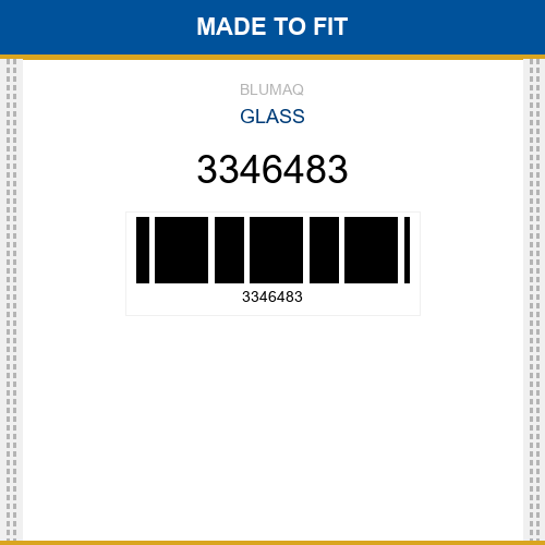 3346483 Glass Made to fit
