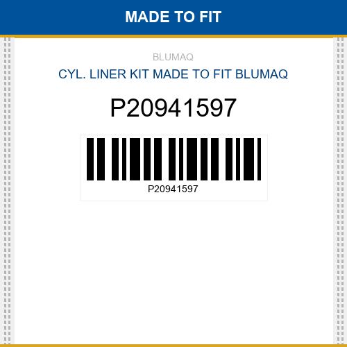 P20941597 Cyl. liner kit Made to fit for VOLVO