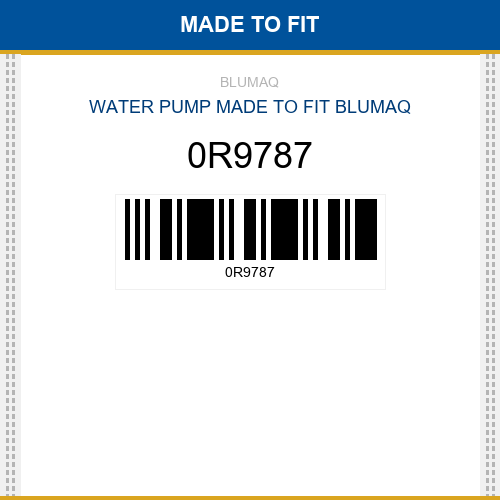 0R9787 Water pump Made to fit for CATERPILLAR