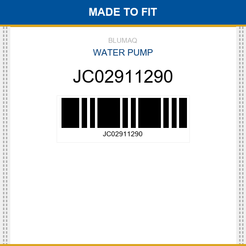 JC02911290 Water pump Made to fit for JCB