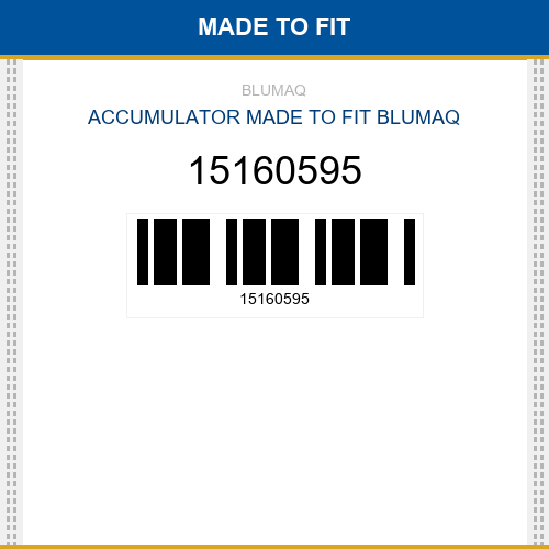 15160595 Accumulator Made to fit for VOLVO