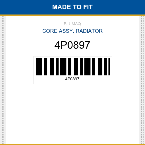 4P0897 Core assy. radiator Made to fit for CATERPILLAR