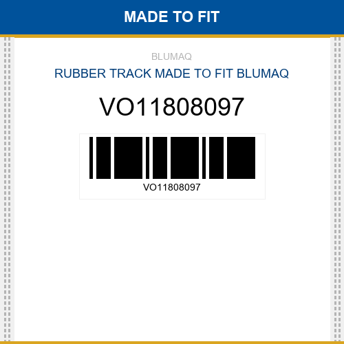 VO11808097 Rubber track Made to fit for VOLVO