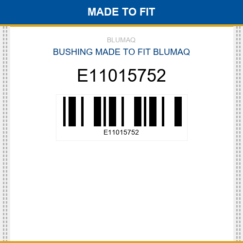 E11015752 Bushing Made to fit for VOLVO