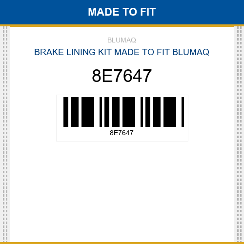 8E7647 Brake lining kit Made to fit for CATERPILLAR