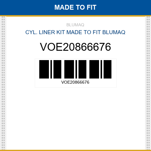 VOE20866676 Cyl. liner kit Made to fit for VOLVO