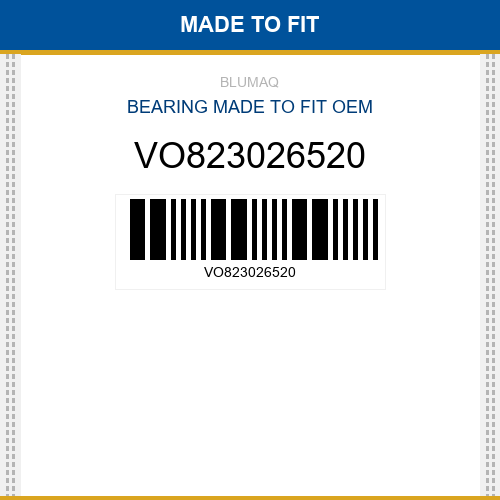 VO823026520 Bearing Made to fit for VOLVO