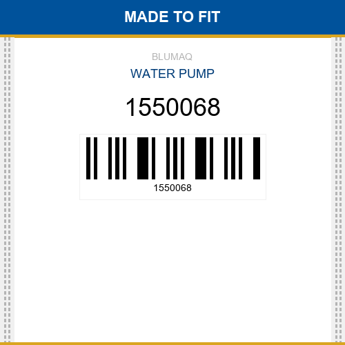 1550068 Water pump Made to fit