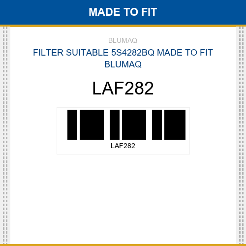 LAF282 Filter suitable 5s4282bq Made to fit for VARIOS