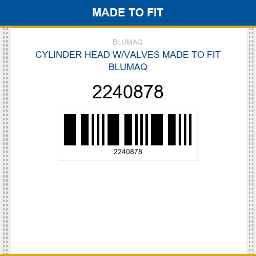 2240878 Cylinder head w/valves Made to fit