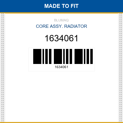 1634061 Core assy. radiator Made to fit