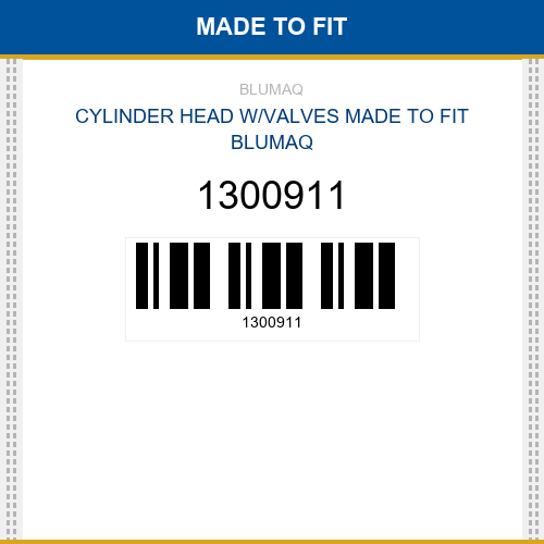 1300911 Cylinder head w/valves Made to fit