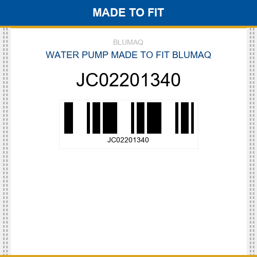 JC02201340 Water pump Made to fit for JCB