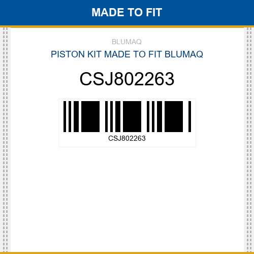 CSJ802263 Piston kit Made to fit for CASE