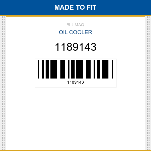 1189143 Oil cooler Made to fit for CATERPILLAR