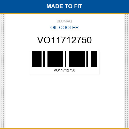 VO11712750 Oil cooler Made to fit for VOLVO