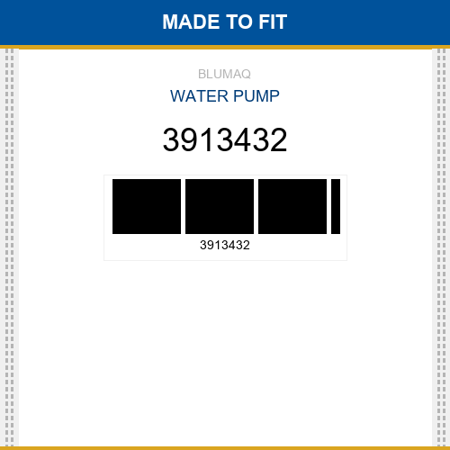3913432 Water pump Made to fit for VOLVO