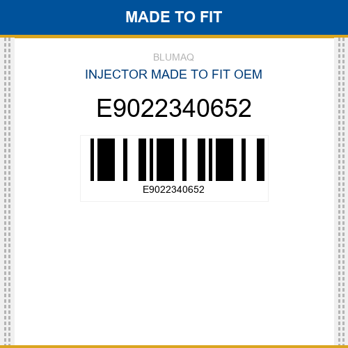 E9022340652 Injector Made to fit for VOLVO