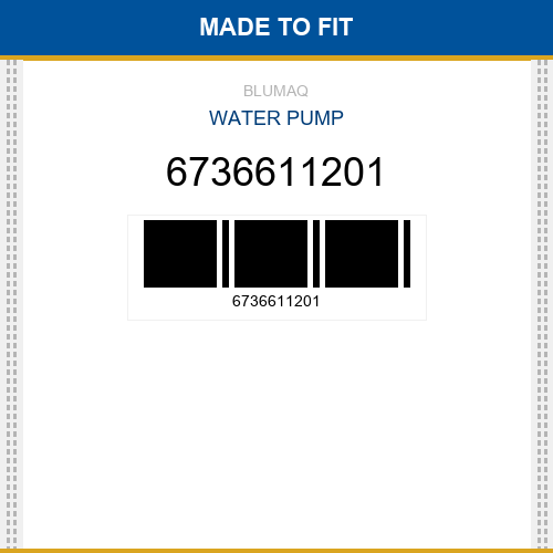 6736611201 Water pump Made to fit for KOMATSU