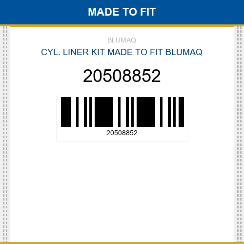 20508852 Cyl. liner kit Made to fit for VOLVO